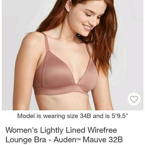 Auden Lightly Lined Wirefree Lounge Bra Mauve 32B